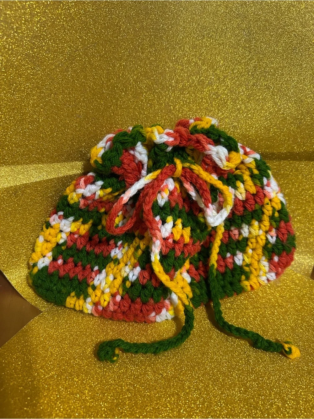Vintage Handmade Jamaican Cultural Doll in Rastafarian colors. Plus a girls bag